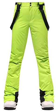 LOIJMK Thermo Skihose Damen - Funktionshose Schneehose Mit Trägern Schneeanzug Skioverall Winter Warm Wanderhose Winddicht Thermohose Trekkinghose Softshellhose Outdoor Snowboardhose