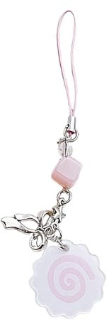TAKOXIA Japanischer Handy-Charm, Fischkuchen, Herz-Perlen, Taschenanhänger, Schlüsselanhänger für Kamera-Handys und Schlüssel