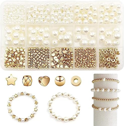 GEXINKEJI 720 stk Schmuck Selber Machen Armbänder set Bastelsachen | Perlen set Geeignet für Schmuck Selber Machen set Erwachsene WeihnachtenParty OsternSchmuckherstellung