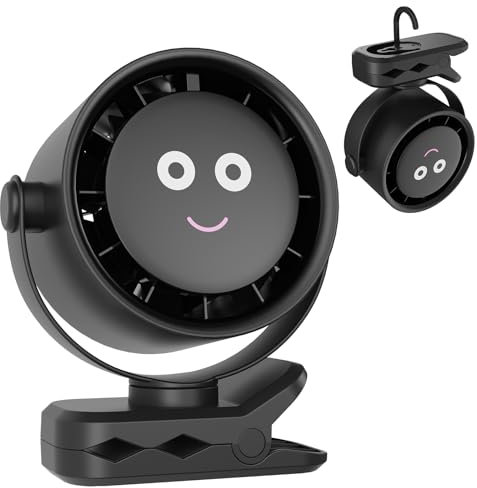 Portable Clip On Fan - USB Desk Fan With 5 Speed, 720°Rotation Small Rechargeable Table Fans, LED Display, 4000mAh for Bedroom Home Office Camping Travel Study, Summer Gifts