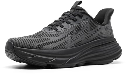 ALLSWIFIT Men's Slip On Walking Shoes Running Tennis Sneakers,Black,7.5