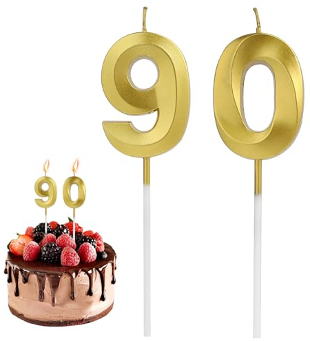 Annlpoy Bougie 90 Ans Bougie Fontaine Numéro bougie anniversaire chiffre,or bougie stitch anniversaire,pour Célébration de 90 Ans, Fête de Mariage, Anniversaire, Accessoires de Fête Durables et No Tox