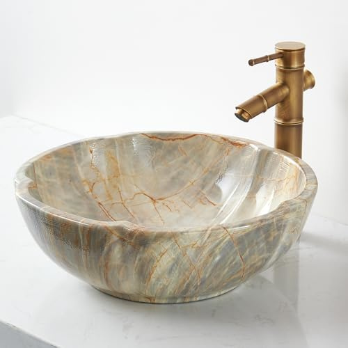 NATURFLAIR Badkeramik Waschtische Becken Aufsatzwaschbecken Waschschüssel Waschtisch FCH7020 Blütenblattform 420 * 150mm Handmade Waschschalen Rosin jade