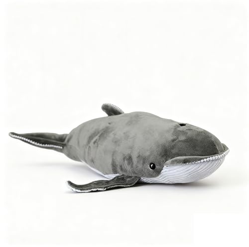 RLOMUTE 15.7 Inch Grey Baleen whale shark Plush Toy Realistic Stuffed Sea Animal Super Soft Cute Birthday Companions Bedroom Car Home Decor Collectible Gift for kids Boys Girls