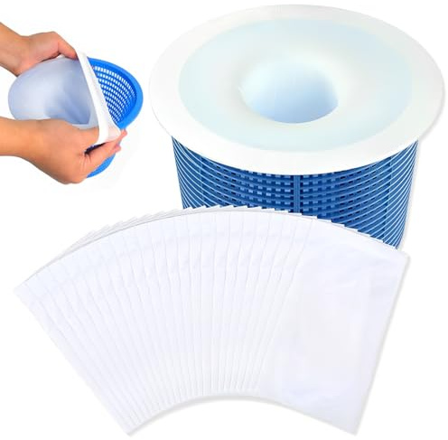 GGUFAY 20 Stück Pool Skimmer Socken, Schwimmbad Skimmer Filter Netz Wiederverwendbar,Filter Zubehör,Schutz Pumpe Filteranlage Körbe, Skimmer Pool Filter Saver Socken Netz