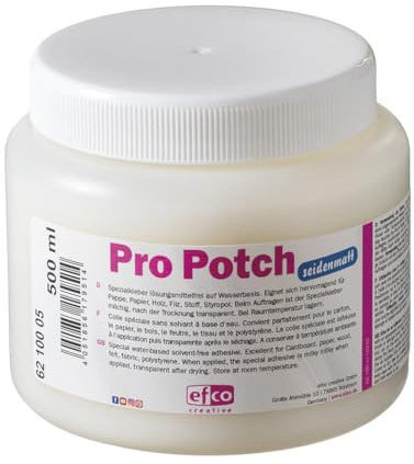 Pro Potch Lack und Leim · transparent · matt o. seidenmatt · 100 bis 1000 ml · Serviettentechnik- u. Dekokleber für Holz, Keramik, Stein, Karton, Papier, Filz, Stoff und Styropor (500 ml seidenmatt)