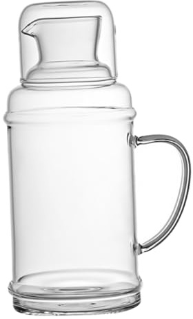 TOPPERFUN Jarra De Agua De Vidrio Transparente Para Almacenamiento De Bebidas Frías Jarra De Agua De Vidrio Delicada Transparente