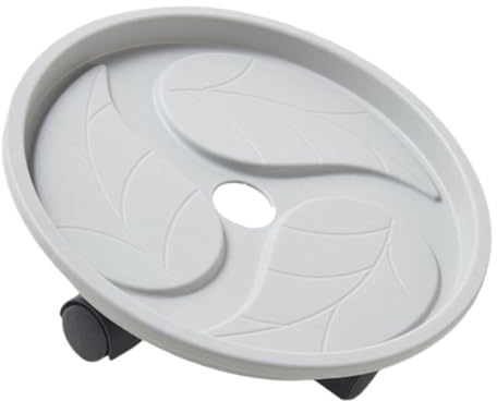 BESPORTBLE Bandeja para Macetas Ruedas Giratorias, Base De Plástico Grueso Redonda Gris De 20 Cm, Soporte Móvil para Plantas Interiores y Exteriores, Diseño Resistente y Funcional para Jardín y Hogar