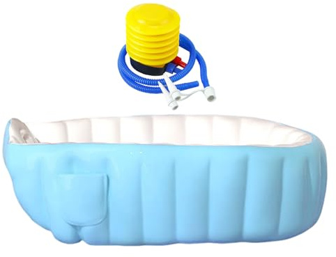 Bañera hinchable para bañera de ducha con bomba de pie, antideslizante, para casa y viaje, baño, interior y exterior