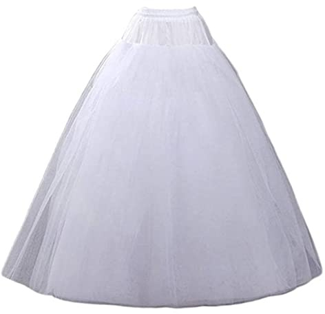 ZEPFJHE Enaguas largas hasta el suelo, tallas grandes, enaguas de boda, falda de crinolina, para bailes, vestido de noche, sin aro, tallas grandes, para vestidos de baile de mujer, blanco, Talla única