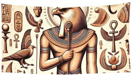 Bandiera da appendere alla parete, per eventi e feste, 178 x 89 cm, con occhio di Horus-Ankh dell'Egitto