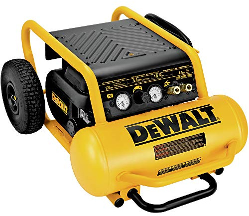 DEWALT Air Compressor, 225-PSI Max, Hand Carry with Wheels, 4-1/2 Gallon (D55146)