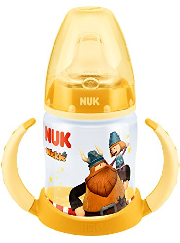 NUK Wickie First Choice Trinklernflasche mit Silikon-Trinktülle, auslaufsicher, 6-18 Monate, 150ml, gelb