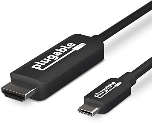 Plugable USB C to HDMI Cable 6ft / 1.8m, HDMI 2.0, USB4 / Thunderbolt Adapter for 4K Monitor, 4K 60Hz (USBC-HDMI-CABLE) for iPhone 15, iPad Pro, Macbook Pro, Dell XPS, Surface Laptop - Driverless
