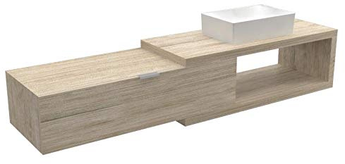 VE.CA-ITALY ARENA 100 - MOBILE COMPLETO ARREDO BAGNO, DESIGN IN DIVERSE FINITURE E COMBINAZIONI DESIGN 100% MADE IN ITALY (Rovere vintage)