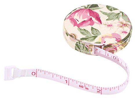 1 Stück Präzise Maßband Tapeline Körper Fitness Messkörper Messung Schneider Nähen Handwerk Tuch Diäten Messband(Blume Rosa)