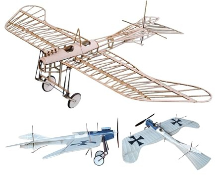 Etrich Taube Slow Flyer Modellflugzeug Kit, Maßstab 1:30, 456 mm Spannweite, RC Flugzeugmodell Baukasten, Modell Flugzeug zum selbst Bauen, gelaserte Balsa Holz Bauteile, 456 x 290 x 125 mm, 30 g RTF