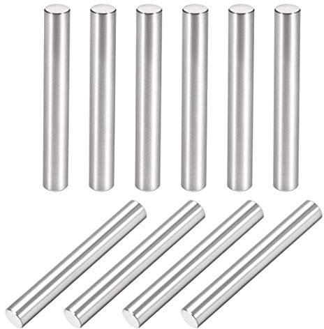 sourcing map 10 Stück Zylinderstifte 6mm X 45mm Passstift 304 Edelstahl Zylindrischer Regalstützstift Befestigen Elemente Silber