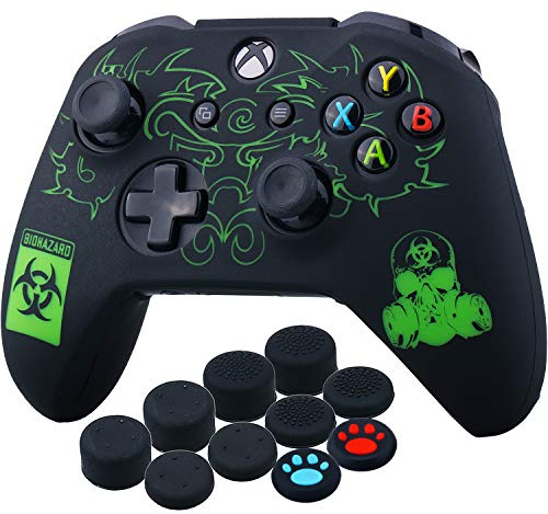 YoRHa Lasergravyr silikonskal skal (BH) för Xbox One S/Xbox One X-kontroll x 1 med tillbehör x 10