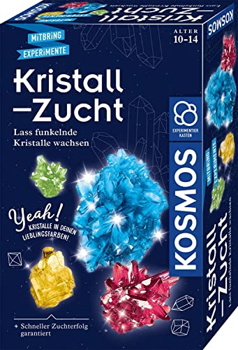KOSMOS 657840 Kristall-Zucht Experimentierset, Kristalle in deinen Lieblingsfarben, schneller Zuchterfolg, für Kinder ab 10 Jahren, Mitbringsel, Geschenk