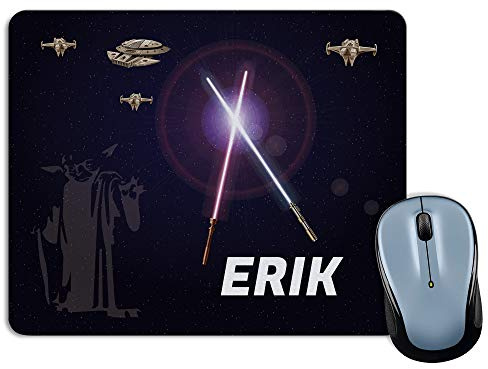 LolaPix Tapis de Souris personnalisé avec nom. Cadeaux personnalisés pour Les Fans. Divers modèles 18x22cm Rectangulaire. Star Wars