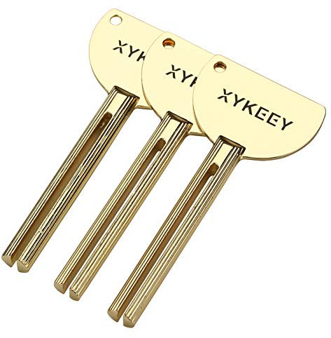 XYKEEY Tube Key Tooth Paste Squeezer – Set of 3 Manual Toothpaste Squeezer, Toothpaste Tube Squeezers (Gold)