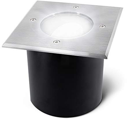 SSC-LUXon JADINA Bodeneinbaustrahler eckig IP67 4W neutralweiß befahrbar | Befahrbarer Bodenspot eckig IP67 für Garten, Veranda & Hauseingang - neutralweiß, nur 12cm tief, inkl. LED-Modul & Einbaudose