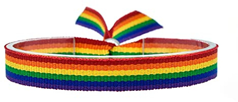 BDM Stoffarmband mit der LGTBI-Flagge, verstellbar für Männer und Frauen. 10 mm breit.
