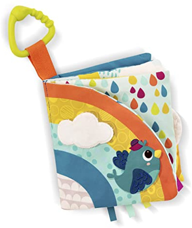 B. toys – Interactive Soft Baby Book – Rainbow Sunshine – Baby Developmental Toy – Cloth Book for Babies – Sensory Features – 6+ Months
