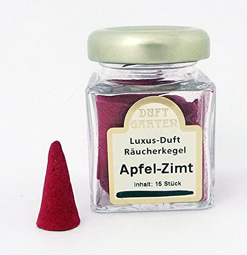 15 Räucher-Kegel Apfel-Zimt im Glas
