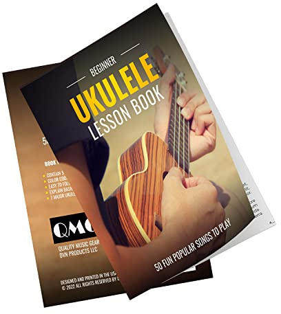 QMG Ukulelen-Unterrichtsbuch für Anfänger, geeignet für alle Niveaus, farbcodierte Noten, 50 erstaunliche und beliebte Lieder