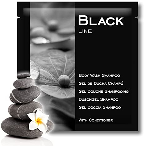 Duschgel & Shampoo BLACK LINE | 400 Stk. x 8g | Hotel, B&B, Landhaus, Gym