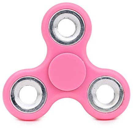 Toyland® Fidget Hand Spinner - Alivio del estrés y la ansiedad - Colores Surtidos (Anillos Rosados y Plateados)