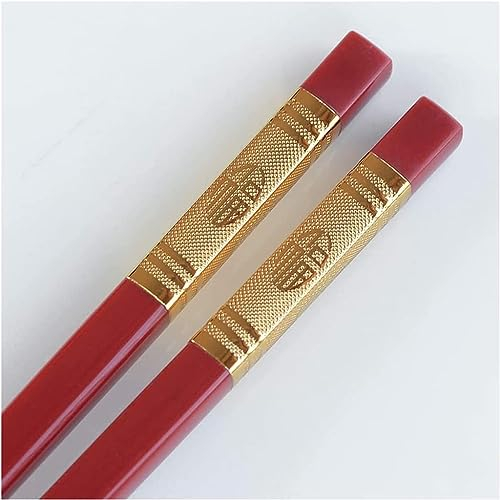 bacchette giapponesi lavabili bacchette Bacchette, 10 bacchette giapponesi cinesi coreane a doppia forma regalo bacchette rosse in fibra di vetro riutilizzabili(Color:2,Size:)