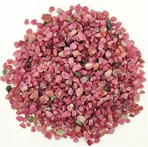 FRYSKY 500g en Vrac Naturel Rouge coloré Tourmaline Gravier Roche Ra Cristaux puces Pierres précieuses Aquarium décor à la Maison