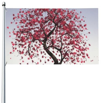 Drapeau japonais imprimé cerisier 91 x 152 cm Facile à installer Ne se décolore pas facilement Drapeau à suspendre pour intérieur ou extérieur