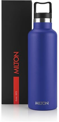 Milton 24 oz Stainless Steel Insulated Water Bottle, Leakproof, 12 Hours Hot, 24 Hours Cold, Double Walled Vacuum Metal for Sports, Gym, Travel Friendly, Dishwasher Safe, Haruki 800