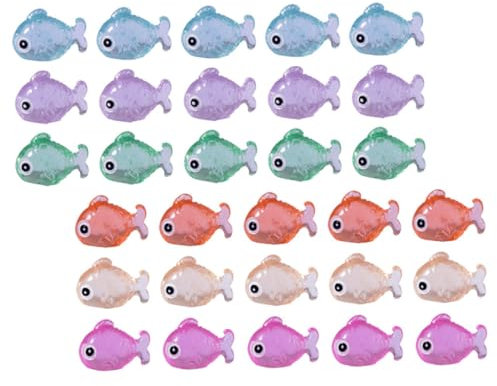 TINEASUR 30stücke Miniatur Fische Deko Teiliges Nachtleuchtendes Fischornament Für Aquarien Mikro-landschaften Für Kreative Dekorationen Jedem Langlebig Und Praktisch