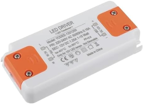 Ohsilv Transformateur LED 12V 15W, Transformateur Basse Tension LED Sans Bruit, Alimentation LED, en Plastique Comme Indiqué, pour Lampe LED G4 MR16 MR11 GU4 GU5.3