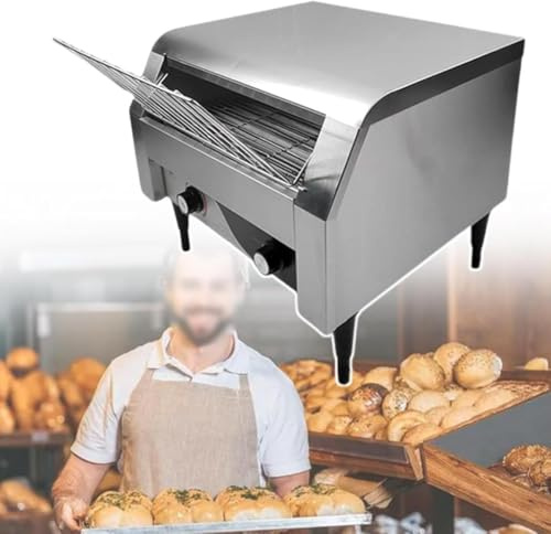 Tostadora industrial de acero inoxidable de 2200 W con cinta transportadora para 150/300/450 rebanadas por hora, equipo eléctrico de restaurante de encimera para hacer muffins,300