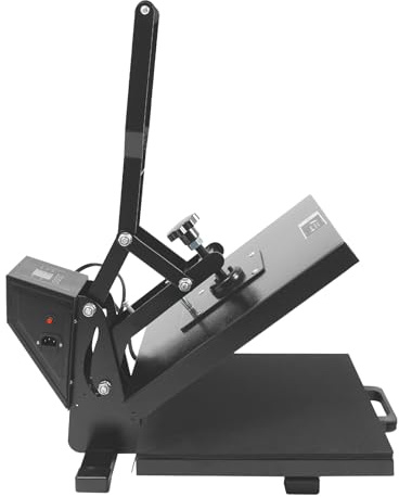 HPDTZ Heiße Presse Maschine, Heißpresse T-Shirt Presse Transferpresse 38x38cm 1400W Textildruck Maschine Hitzepresse mit Digitalanzeige für DIY Textilien Baumwolle Keramik Druckmaschine