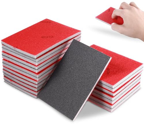 20 Pcs Sanding Sponge Set, 180 600 1200 2500 Grit Sanding Pads Sponges, Wet and Dry Foam Sandpaper Blocks, Sand Paper PackSanding Blocks for Wood Metal Wall Polishing