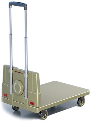 KYRRXLDM Foldable Hand Trucks Household Transport Flatbed Trolley Cargo Trailer Foldable Portable Vehicle Heavy Object Handcart to Pick Up Express Delivery Foldable Platform Cart(Green,Small)