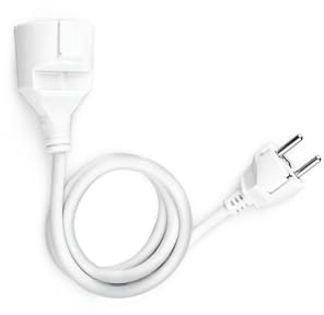 Prolunga bianca 1 metro 3 x 1,5 mm² 10/16 A fino a 3680 W con otturatore e protezione per bambini, cavo flessibile e resistente