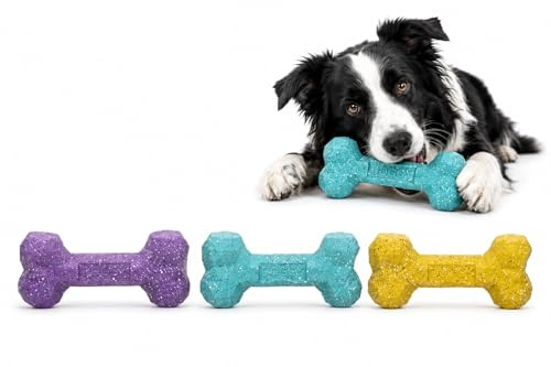 Flamingo Jouet pour Chien Freckles Os L – 18,5x8,5x5cm – Caoutchouc TPR Résistant – Jouet à Mâcher, Lancer et Nettoyage Dentaire – pour Petits et Moyens Chiens – Pas de Choix Possible
