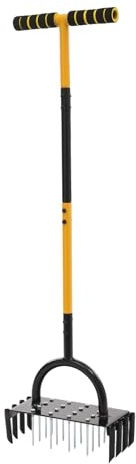Aérateur de pelouse Spike en métal - Scarification manuelle du sol - Aérateur de pelouse pour cour, pelouse, jardin
