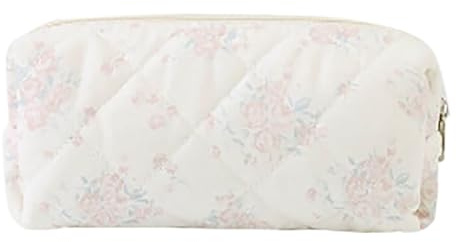 19x8CM,Kulturtasche Damen Blumen – Kosmetiktasche Groß im Boho Stil, Schminktasche Damen für Urlaub, Camping, Reise Organizer mit Fächern, Waschtasche Handgepäck, Cosmetic Bag Zip
