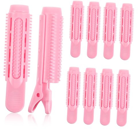 VICASKY 10 Stück Haarvolumen Clip aus Abs mit Clipstruktur Schont das Haar für Selbstgemacht Frisuren zu Hause Rosa Haarklammern für Voluminöse Ponyfrisuren