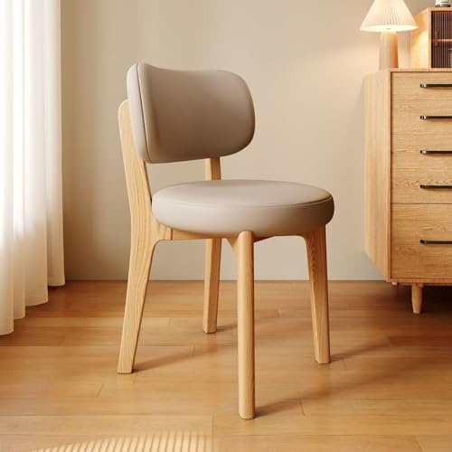 Generisch Luxuriöses modernes Esszimmerstuhl-Set aus Holz, 2 Stück – Holzstühle für Esszimmermöbel, helles Walnussholz/Weiß (einfach zu montieren) (B)