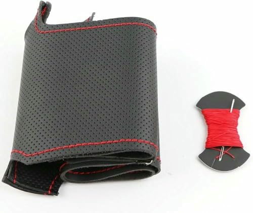 SXHLKJMF Selbstgenähter Lenkradbezug aus schwarzem Kunstleder für BMW E46 M3 E39 330i 540i 525i 530i 330Ci (2001–2003)